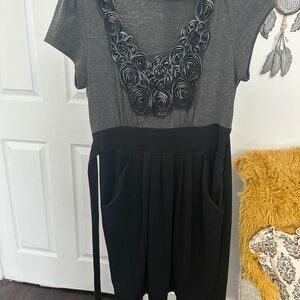 Speechless Charcoal and Black Dress